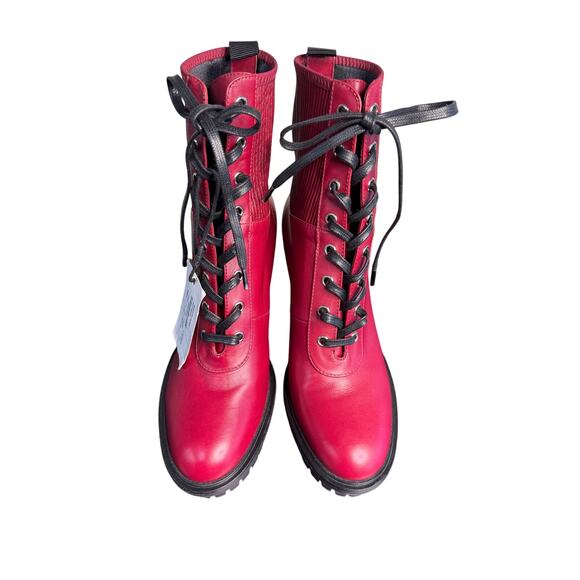 Gianvito Rossi NWT Martis Leather Platform Ankle Boots in Red Size 40 - Picture 4 of 16